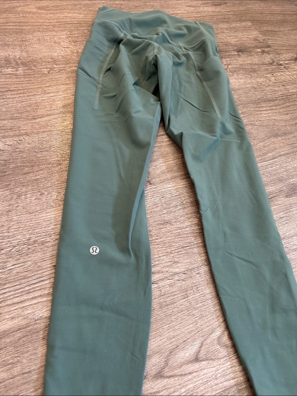 Lululemon Fast & Free Crop Leggings Size 6 Teal Green High Rise Side Pocket
